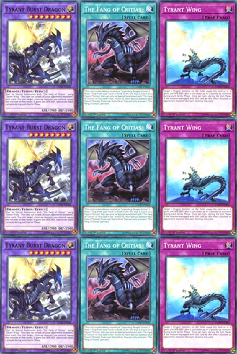 3 Sets of 3 X (Tyrant Burst Dragon Fusion set: The Fang of Critias