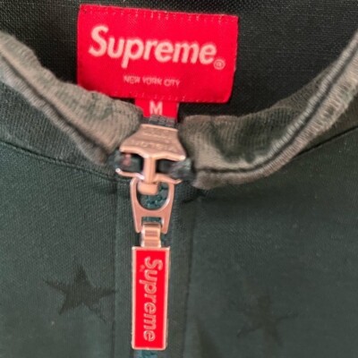 SUPREME TRACK HALF ZIP PULLOVER GREEN STARS PRINT MEN's M | eBay