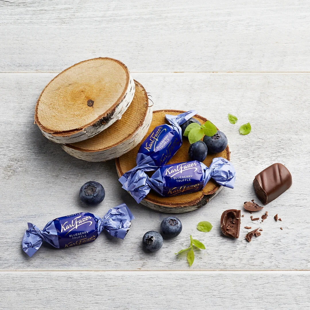 FAZER BLUEBERRY TRUFFLE Milk Chocolate Candy Box European Sweets