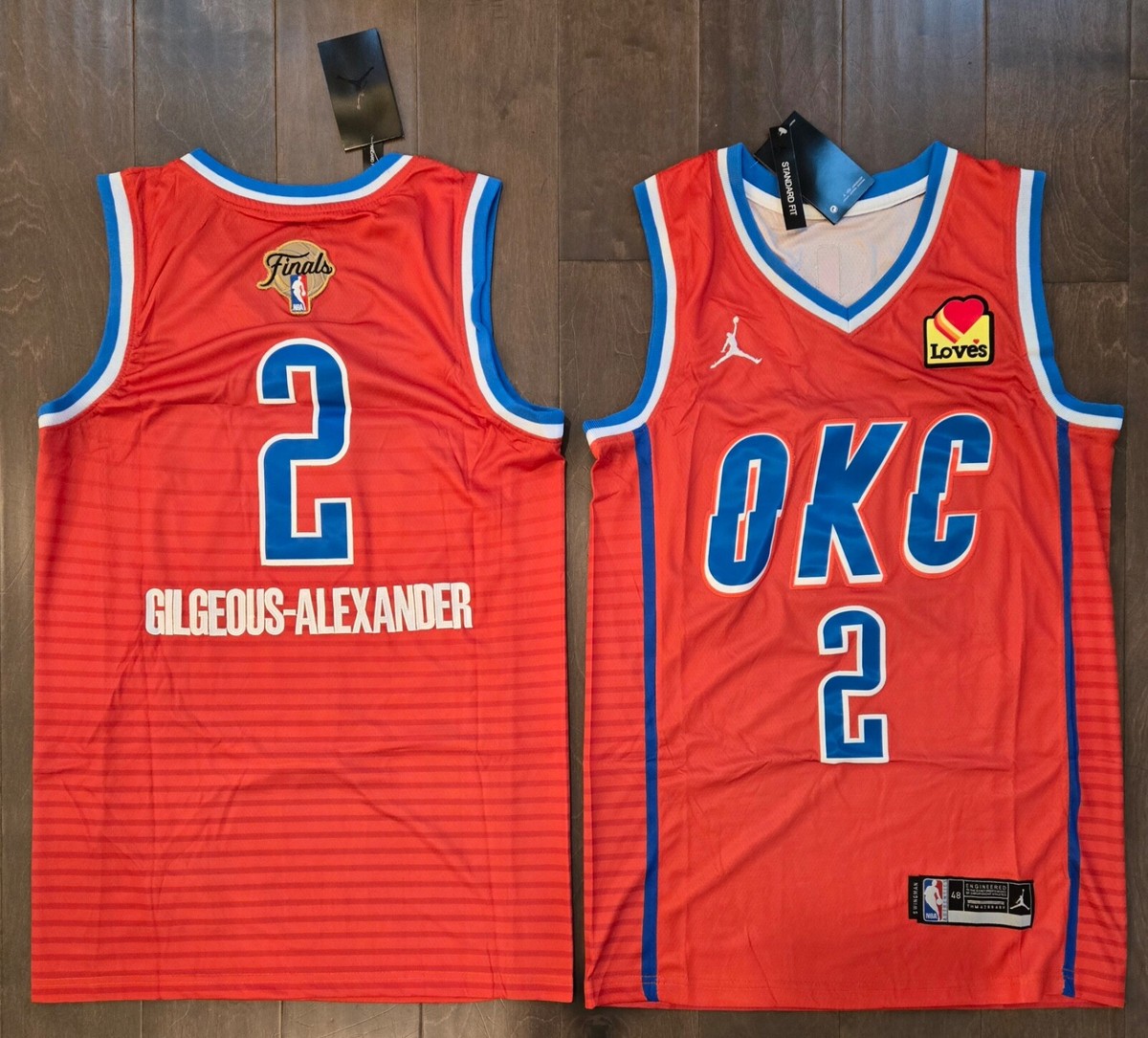 OKC Thunder #2 Shai Gilgeous-Alexander Stitched Orange NBA Final