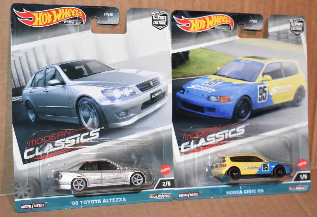 Hot Wheels Modern Classics Honda Civic EG & '98 Toyota Altezza NEW