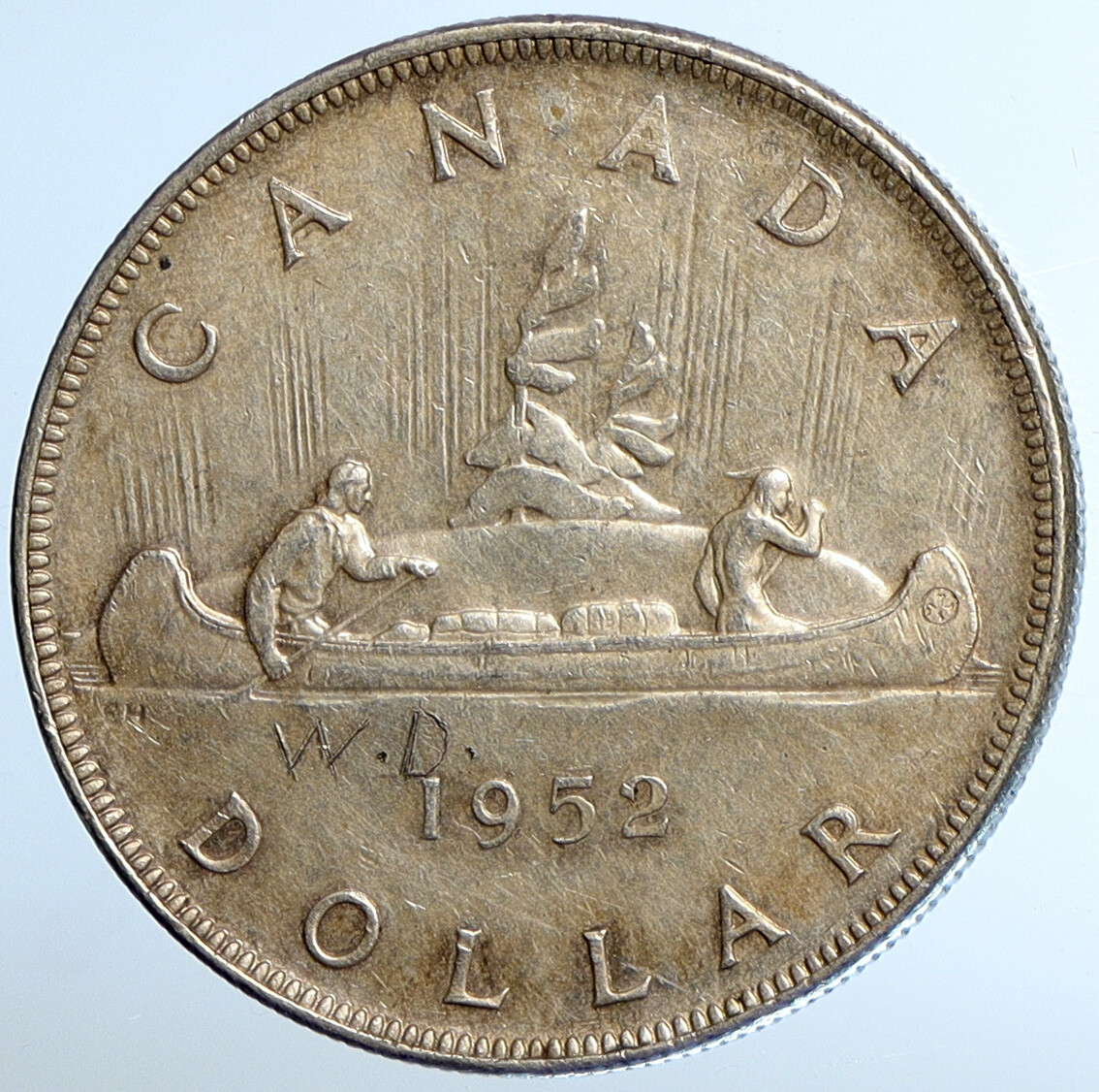 1952 CANADA UK KING GEORGE VI Canoe VOYAGERS Crew OLD SILVER