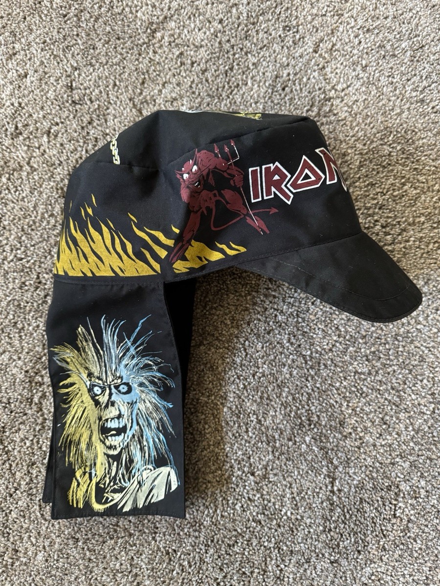 Vintage 1980s IRON MAIDEN Piece Of Mind Trapper Hat Cap W Ear