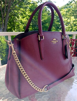 Coach F28976 Triple Compartment Leather Sage Carryall Berry Purple