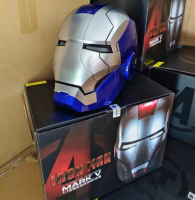 AUTOKING Iron Man MK5 1:1 Helmet Blue Ver Wearable Voice-control