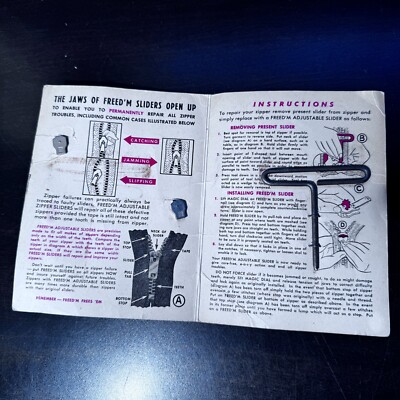 2 Vintage Zipper Repair Kits on Original Cards (1 incomplete) | eBay