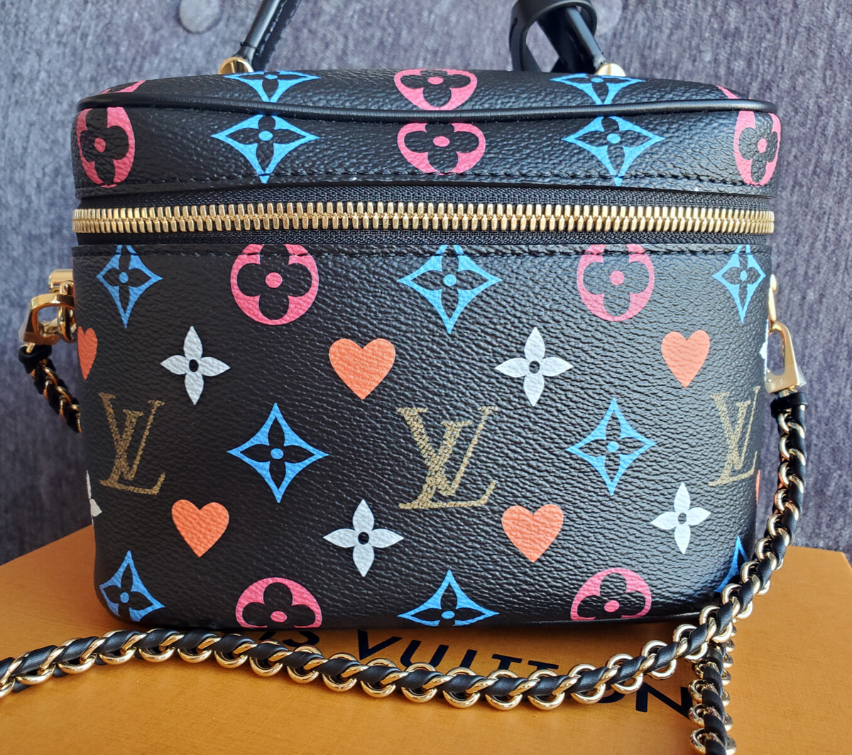 NEW Louis Vuitton Game on Vanity PM small Black Multicolor bag w