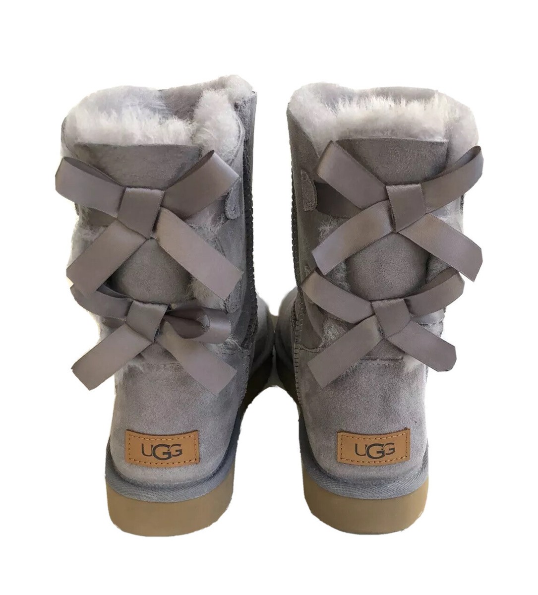UGG BAILEY BOW II GULL GREY SHEARLING WATER RESISTANT BOOT US 10