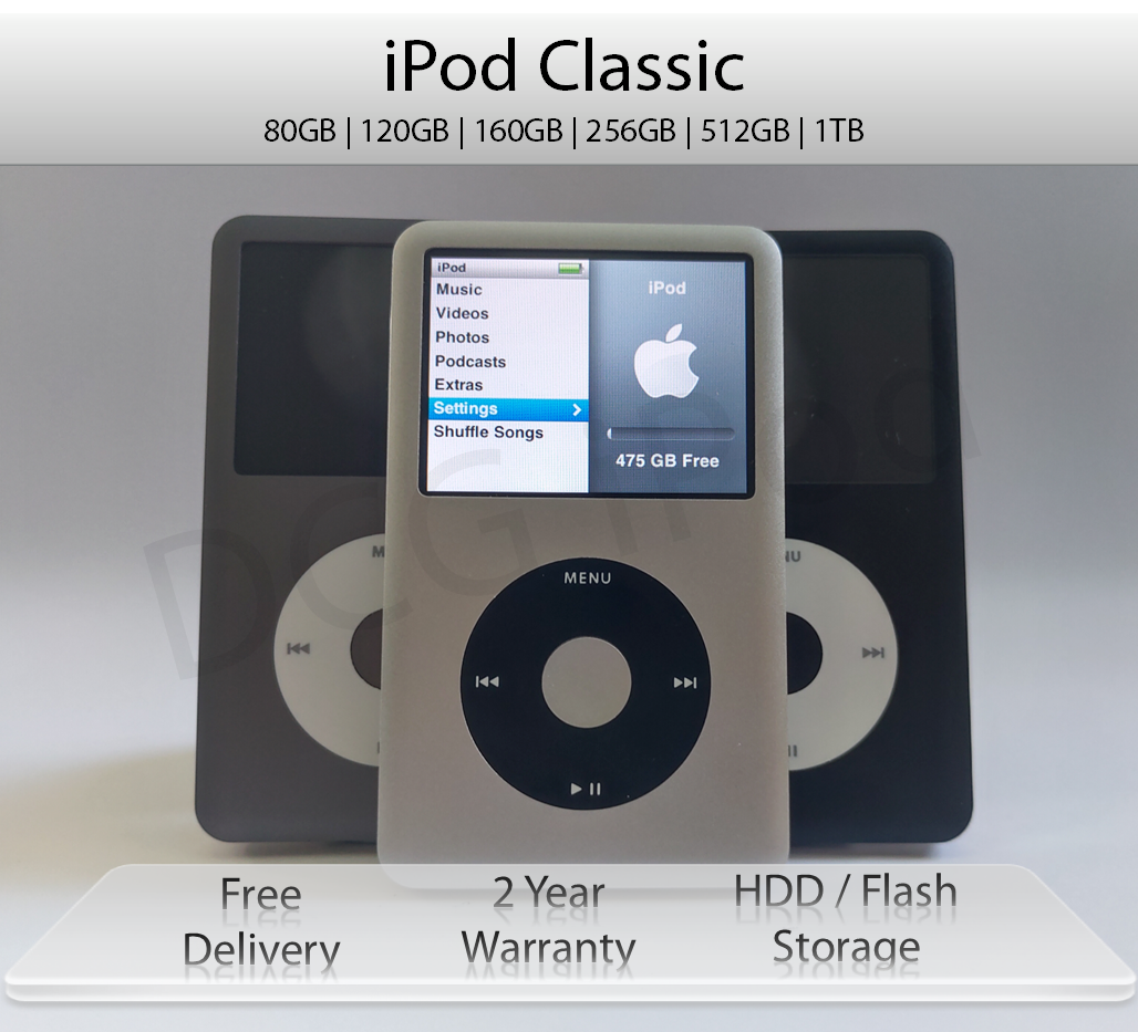 iPod Classic | 128 160 256 512 1TB | Black Silver Grey Colour Swap