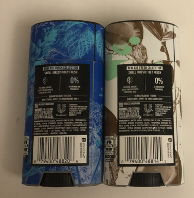 Axe Alpine Lift Lavender Mint and Caribean Chill 100% Natural