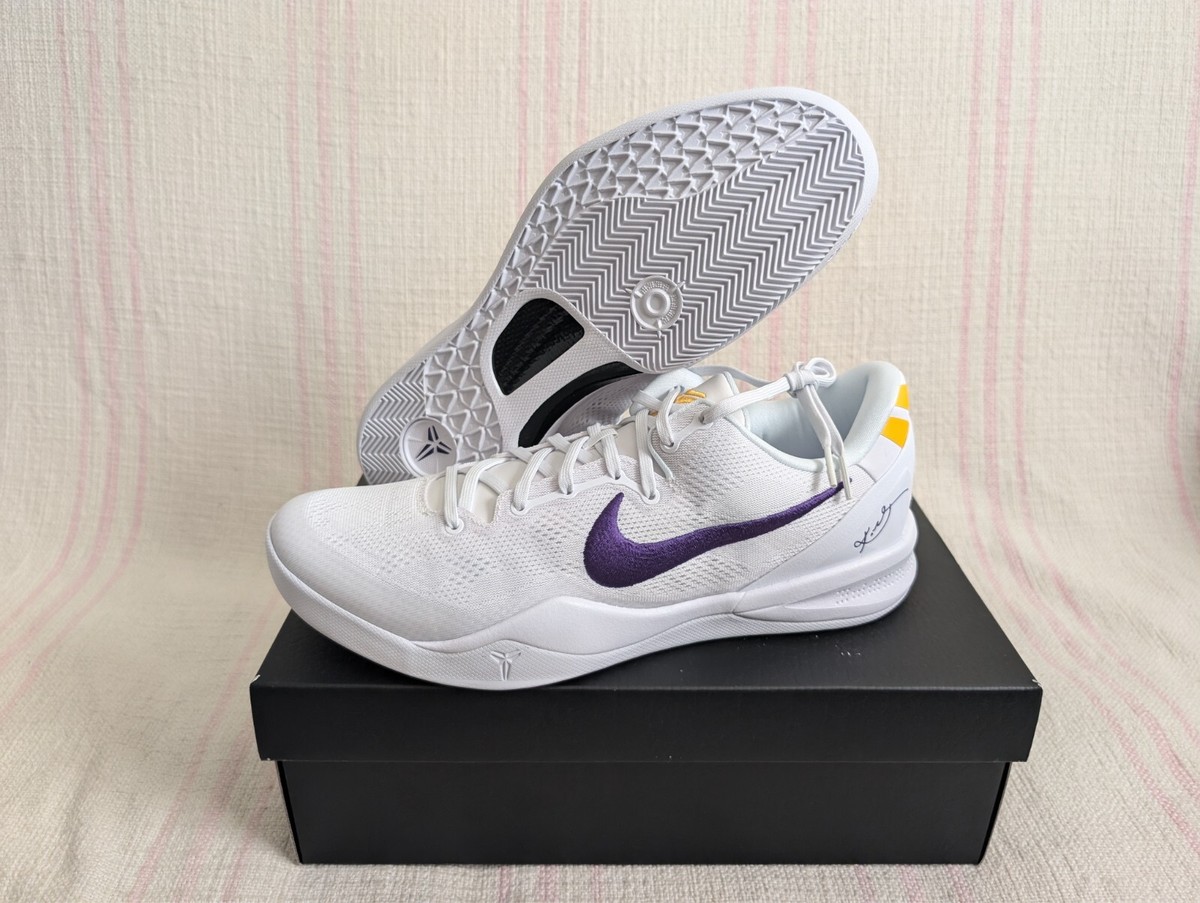Nike Kobe 8 Protro LA Lakers Home White Purple Gold HF9550 100 Men