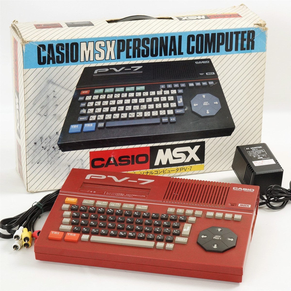 CASIO MSX Personal Computer RED PV-7 Boxed Tested JAPAN Game