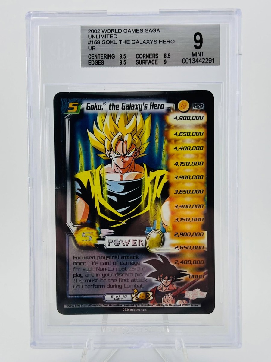 1x DBZ CCG GOKU GALAXY'S HERO LV5 ULTRA RARE 159 POP 1 GRADED BGS