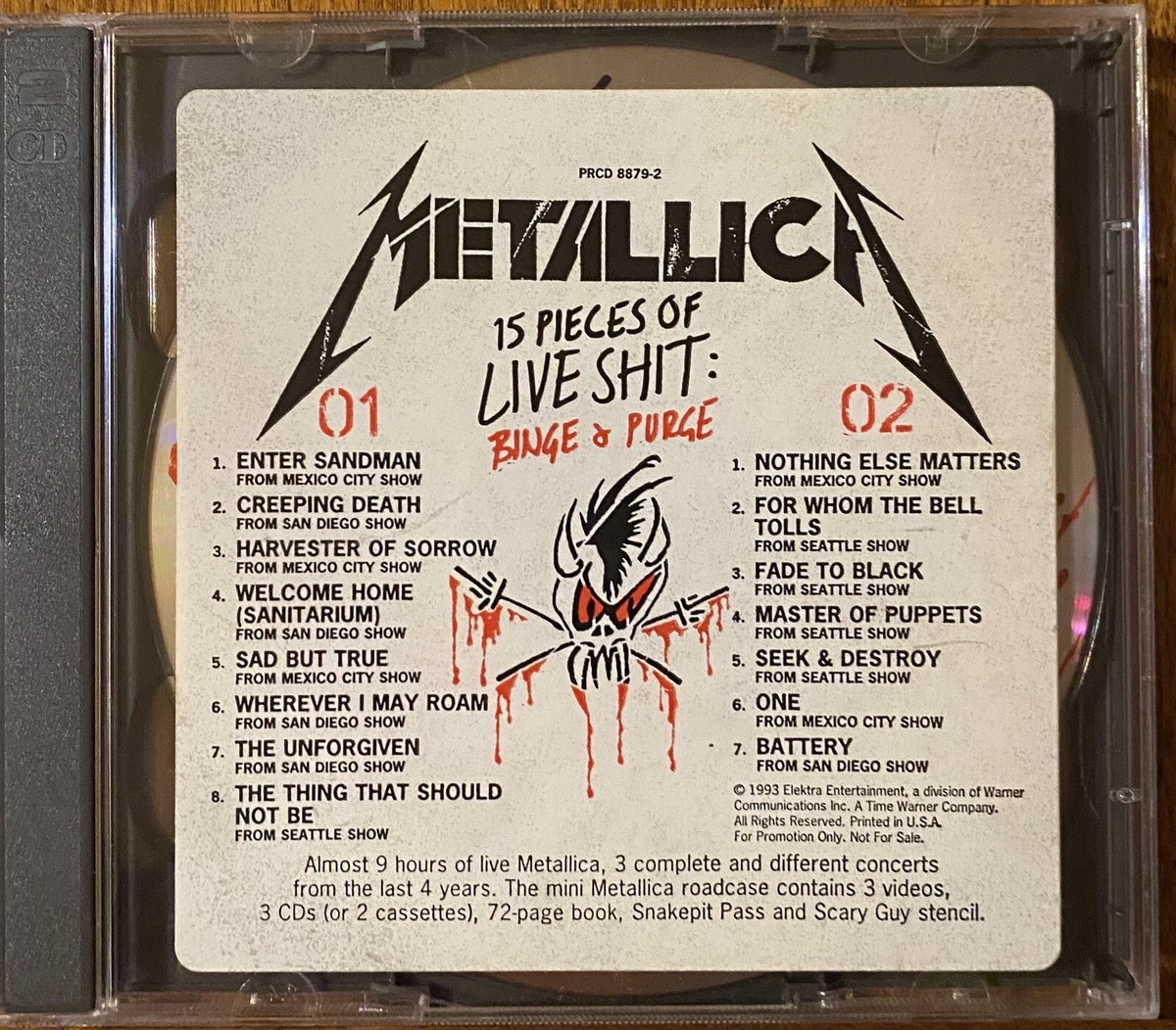 METALLICA 15 Pieces Of Live Shit: Binge & Purge 1993 US PROMO 2xCD