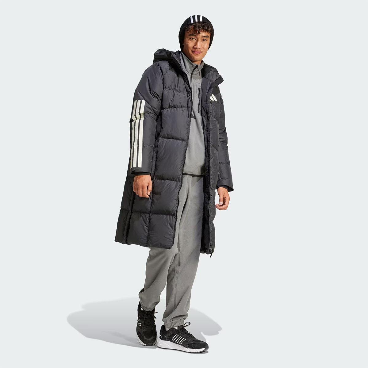 New Adidas Mens COLD RDY 3S LONG DOWN JACKET JG3840 BLACK S-3XL