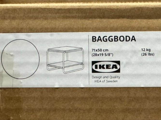 Brand New IKEA BAGGBODA Side Table White 71x50 cm (28x19 ⅝