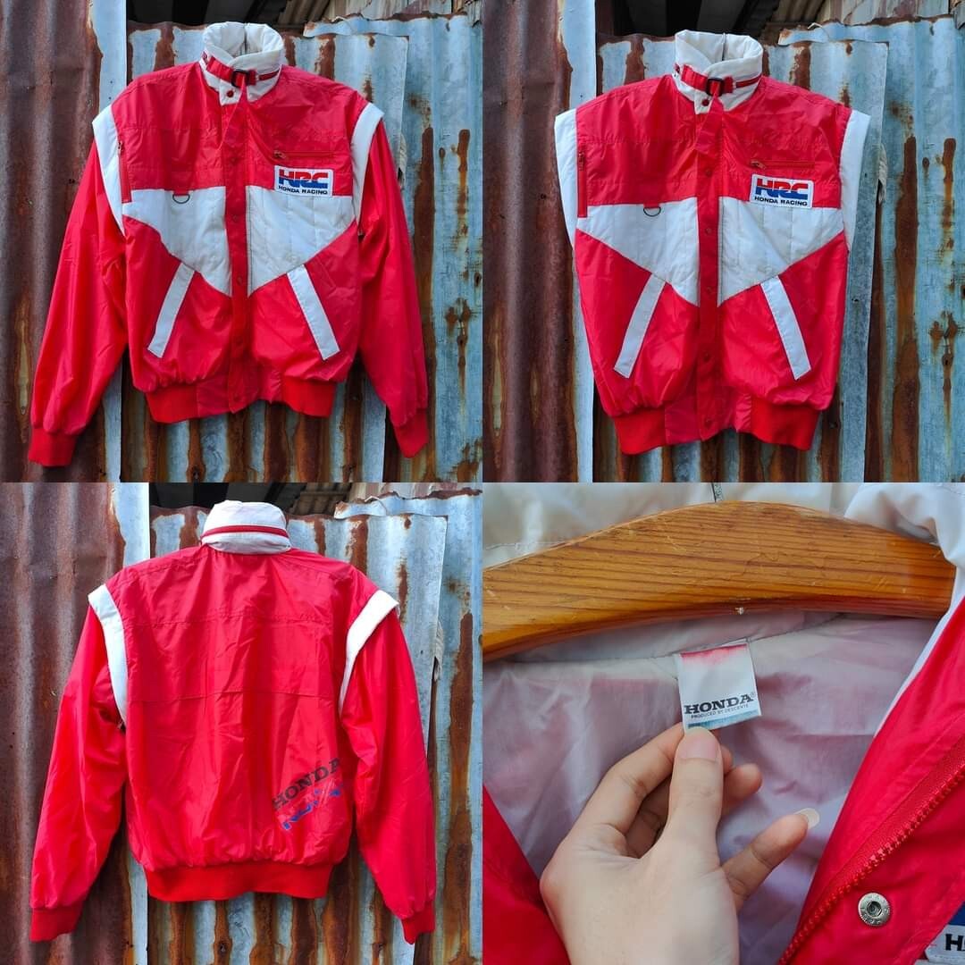 rare Vintage 90's HRC Honda Racing Team Jacket Red White size XL
