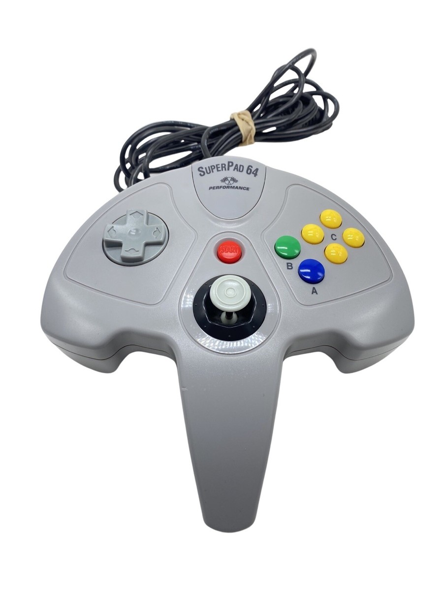 N64 SuperPad 64 Performance Controller Tested & Works Gray Tight