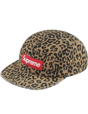 Brand New) Genuine Supreme Washed Chino Twill Camp Cap Leopard