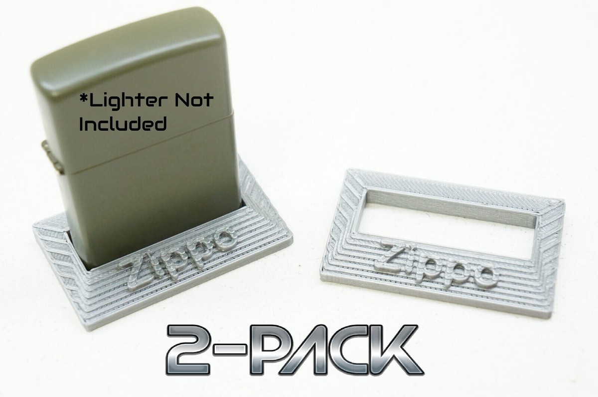 Display Stand Sturdy Base Holder for Zippo Lighter 2-pack *Silver