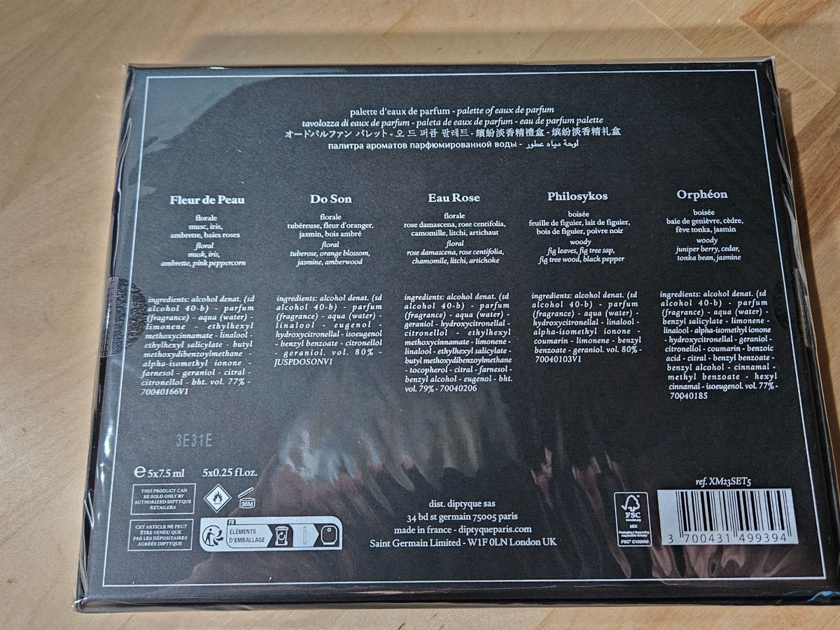 Diptyque Palette Of Eau De Parfum 5-Pcs Discovery Set / New With