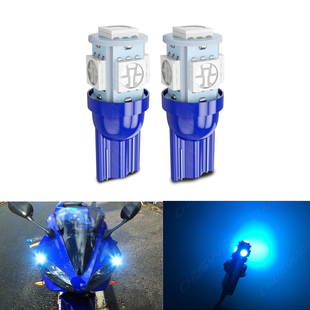 BLUE T10 2825 LED Bulb Motorcycle Position Parking City Lights For