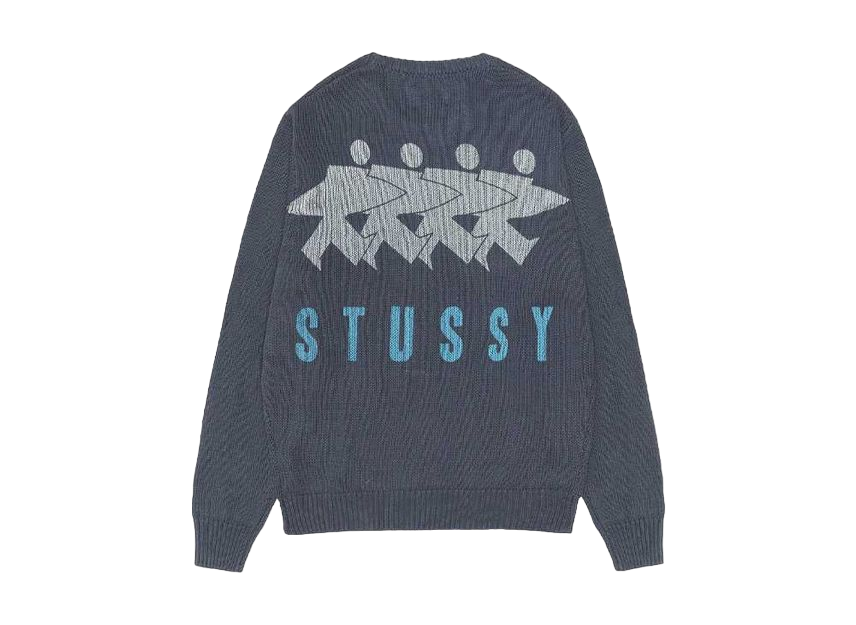 Stussy Surfman Icon Sweater FA24 Dusty Blue Brown Ivory 3colors