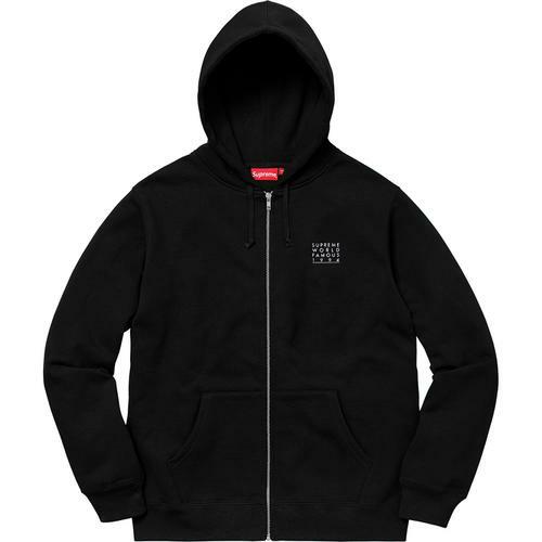 Supreme World Famous Zip Up Hooded Sweatshirt Black Medium S/S 18