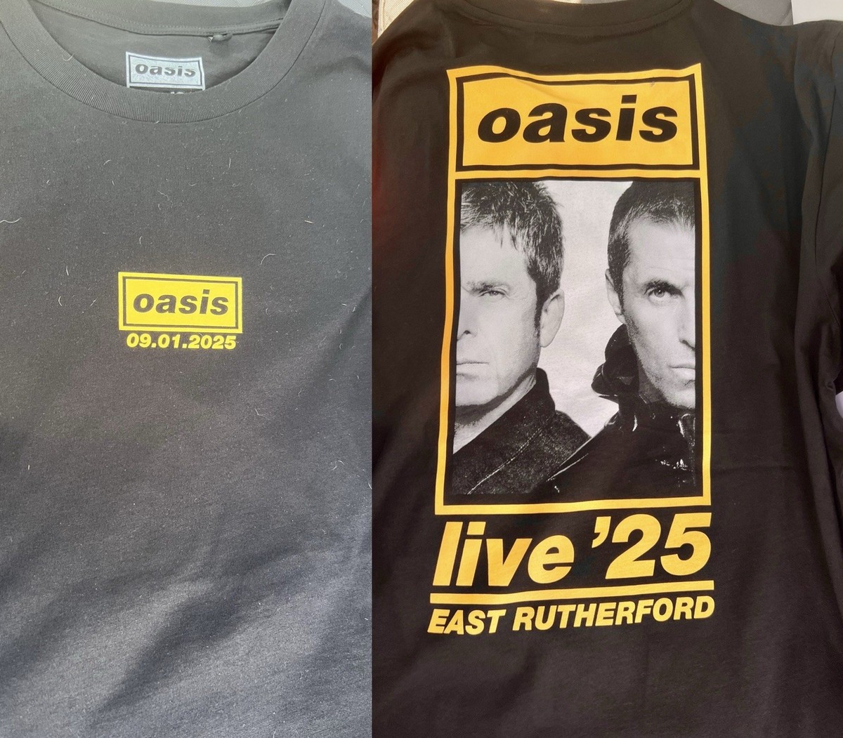 OASIS LIVE 25 SHIRT LARGE 9/1/2025 METLIFE STADIUM EAST RUTHERFORD