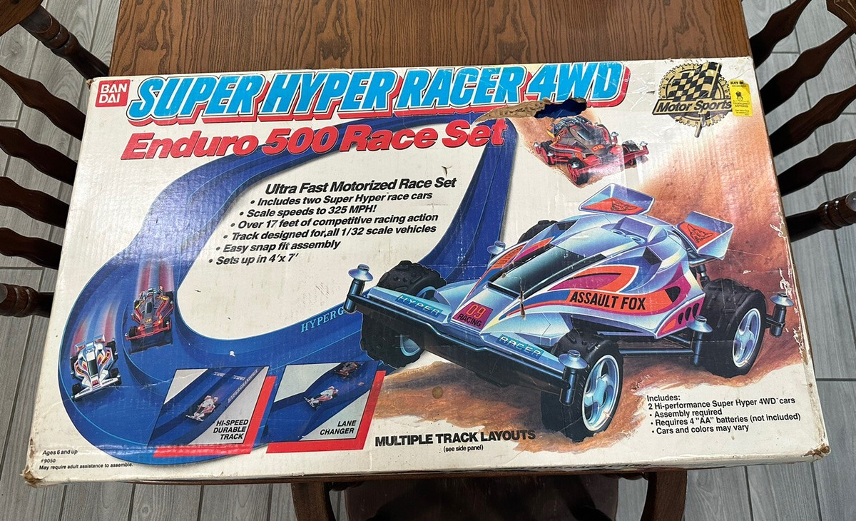 Bandai 1989 Super Hyper Racer 4WD Enduro 500 Race Set with 3 cars