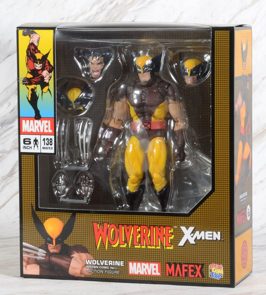 MEDICOM TOY MAFEX 138 WOLVERINE BROWN COMIC Ver. Figure - X-MEN No