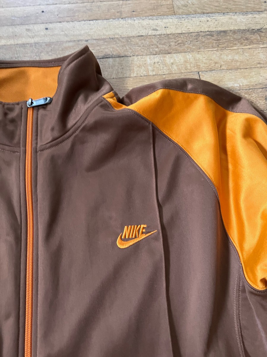 vtg Nike mens XXL satin track jacket brown orange Y2K 2000 | eBay