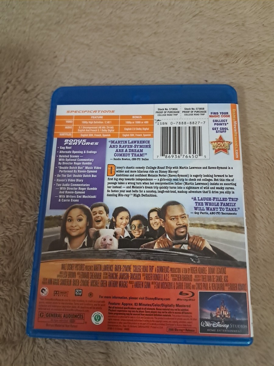 College Road Trip Blu Ray Disc THE MOVIE Martin Lawrence, Raven