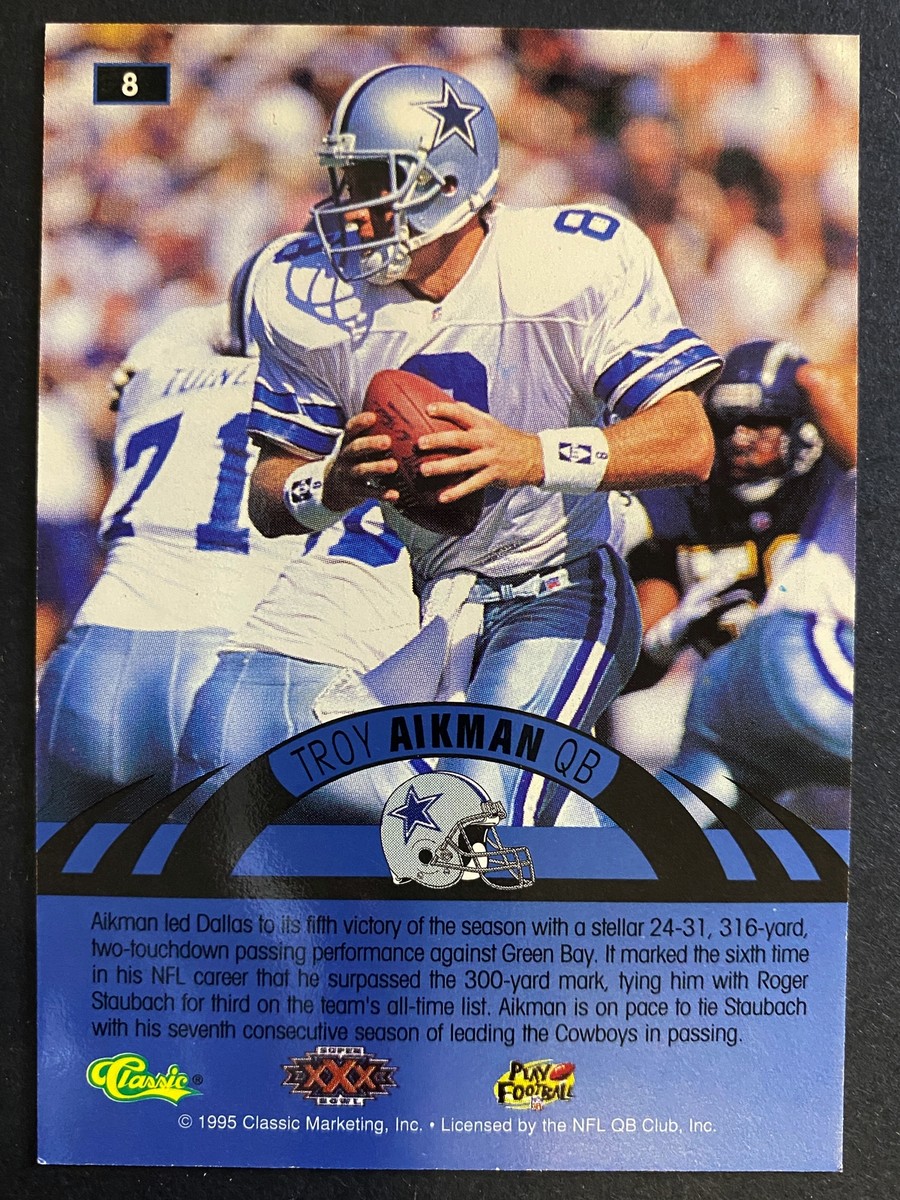 Troy Aikman 1996 Classic NFL Experience Football Card Dallas