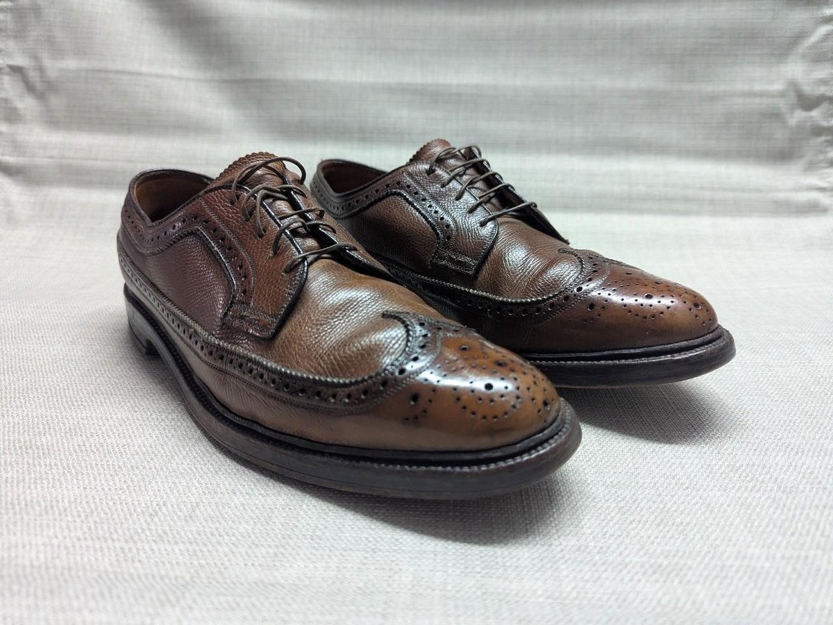 vintage FLORSHEIM IMPERIAL wingtips 10.5 B brown LONGWING kenmoor