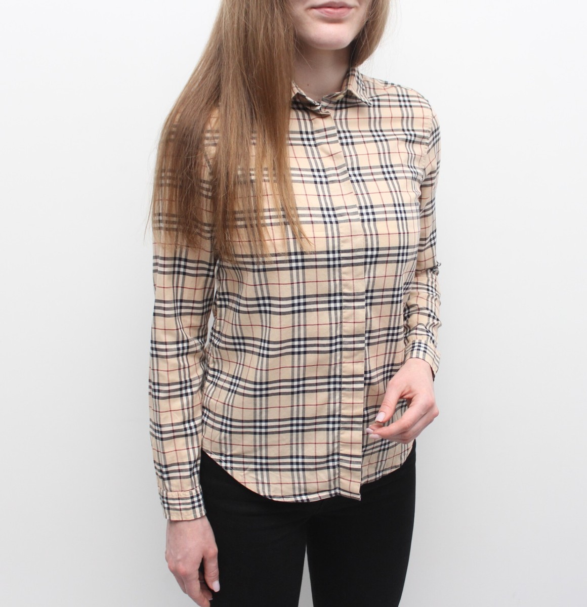 Women's BURBERRY London Nova Check Cotton Shirt Button-Up Plaid