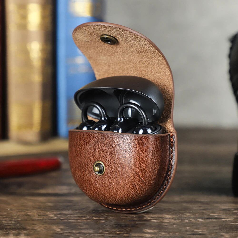 Genuine Leather Earphone Case For Huawei FreeClip Wireless Earbuds
