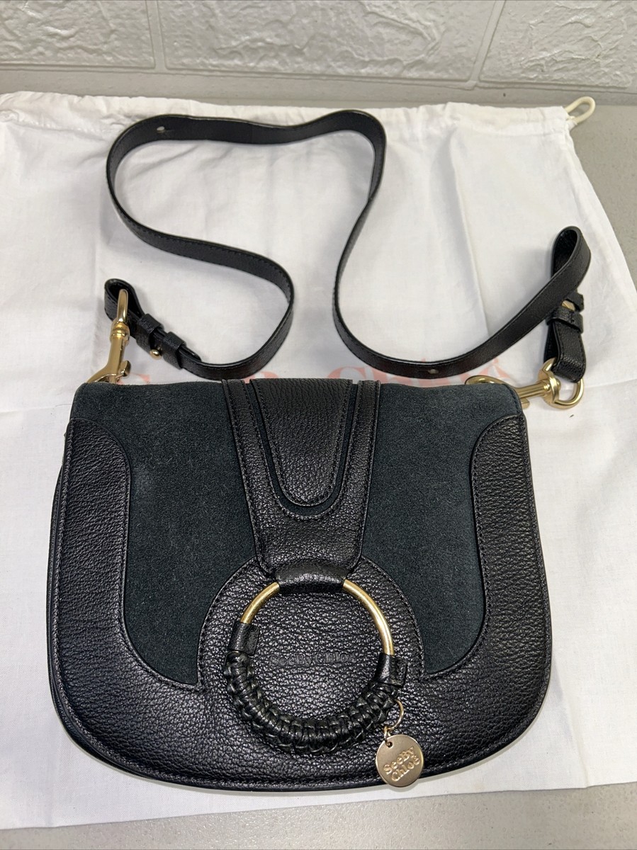 See By Chloe Black Hana Small Leather & Suede Crossbody Women's