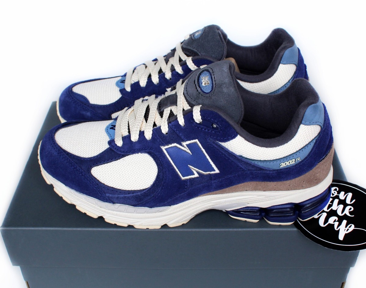 New Balance 2002R Night Tide Navy Blue Cream Brown UK 5 8 9 US