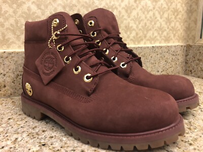 Timberland Classic 6' Burgundy Nubuck Waterproof Lace Up Boots