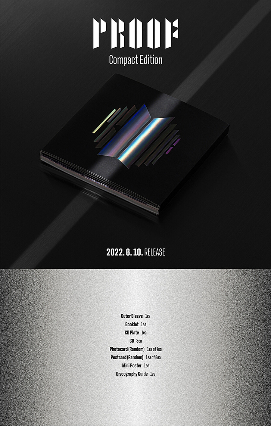 BTS PROOF Album COMPACT+STANDARD SET 6CD+POSTER+Book+Card+Weverse