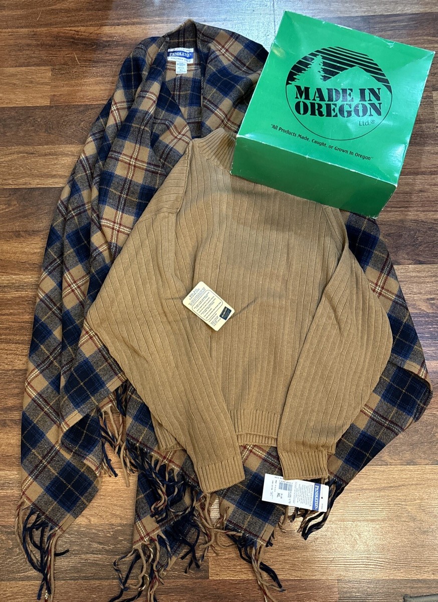 VTG Pendleton Knockabouts XL Shirt & Wool Plaid Poncho Jacket New