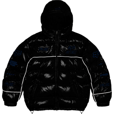 Supreme x Fox Racing Shiny Down Puffer Jacket Black Red 2colors