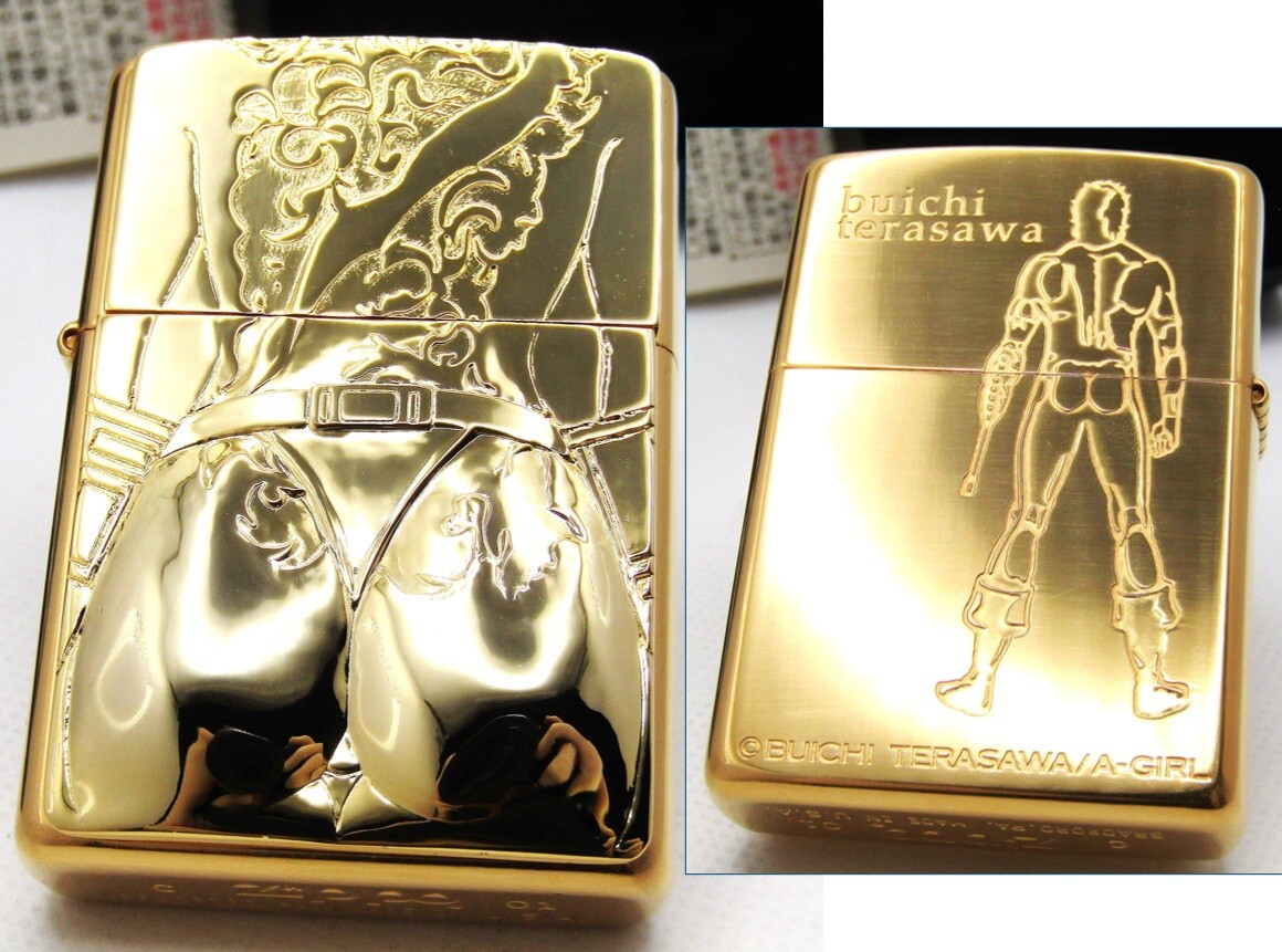 Space Adventure Cobra Lady Limited Gold Hip Zippo Oil Lighter 2001