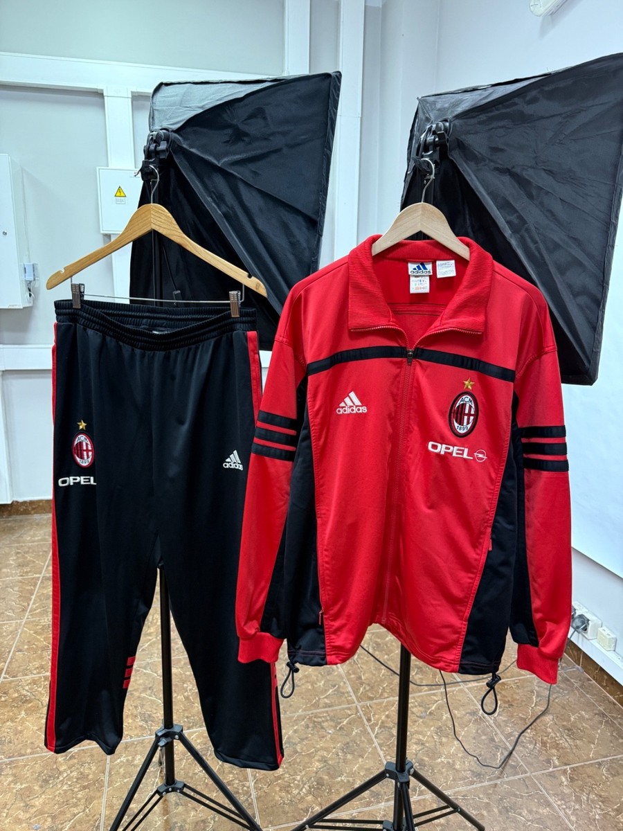 🇮🇹 Vintage Y2K Adidas Ac Milan Opel Tracksuit Retro Rare size L