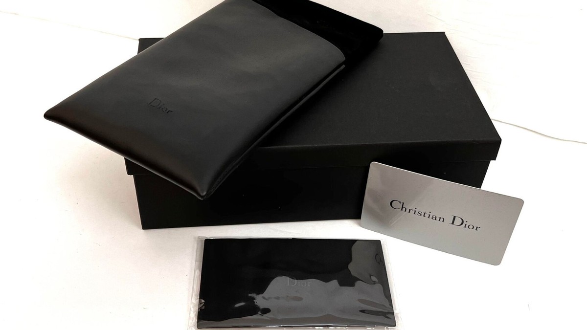 Christian Dior Black/Grey Soft Sunglasses Case w Cleaning Cloth