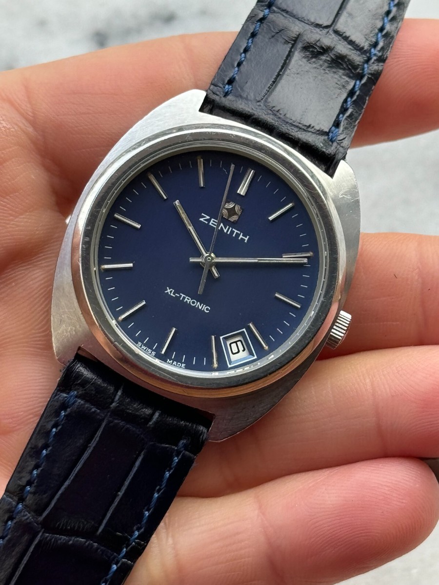 Zenith XL Tronic Quartz Cal.50.5 Blue Dial Mens 37mm Swiss Made 01