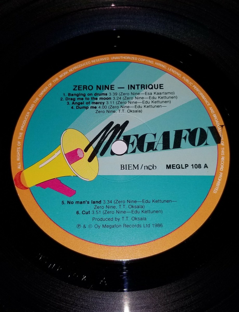 ZERO NINE INTRIQUE LP 1986 METAL MEGAFONE RECORDS ROCK PRIVATE