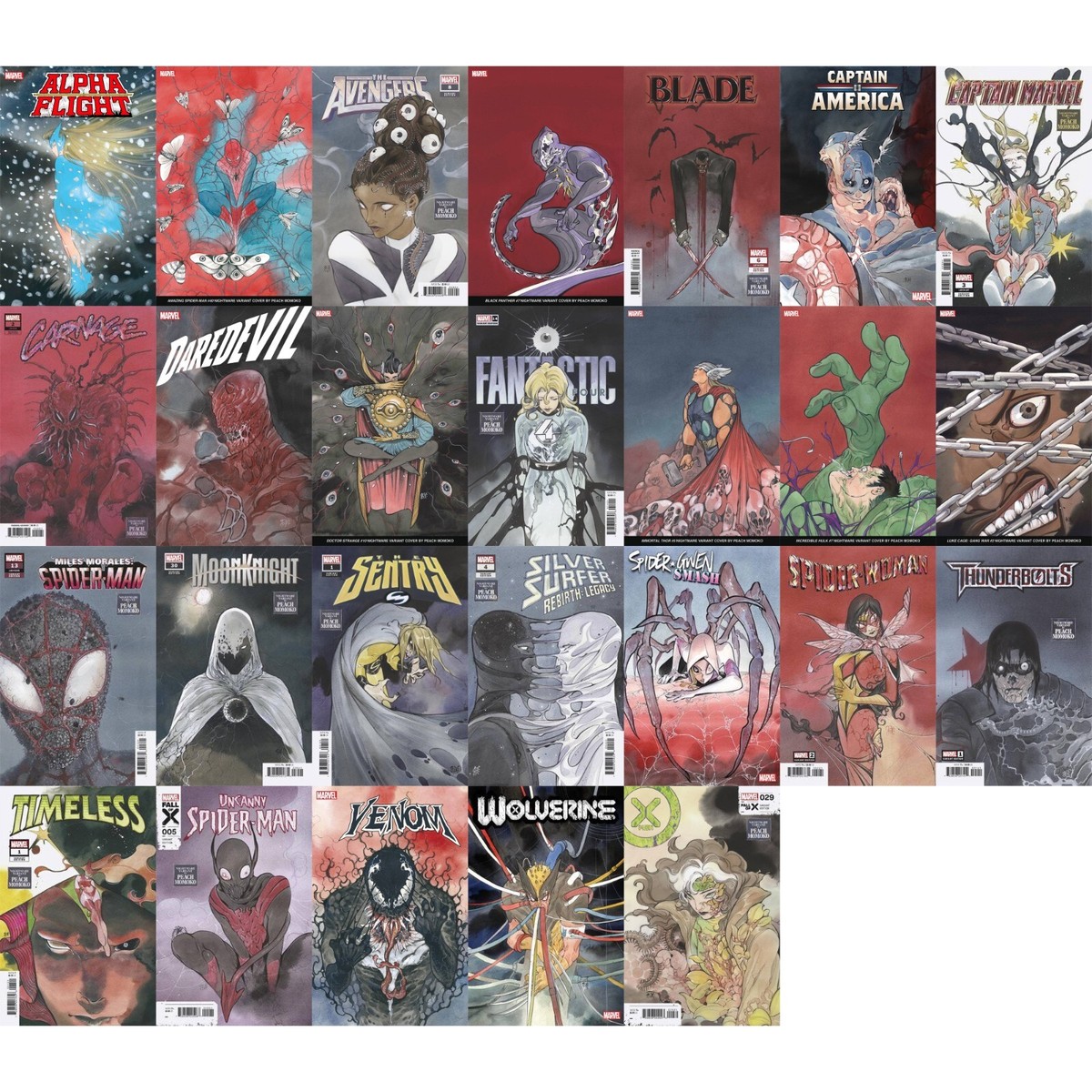 Marvel Peach Momoko Nightmare Variants (2023) Marvel | FULL SET