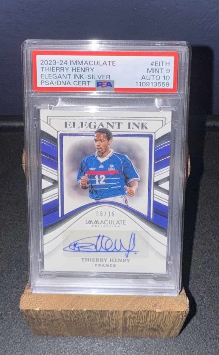 2023-2024 Panini Immaculate Thierry Henry Ink Auto /15 PSA 9 AUTO